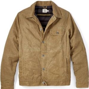 Flint and Tinder flannel lined waxed trucker jacket